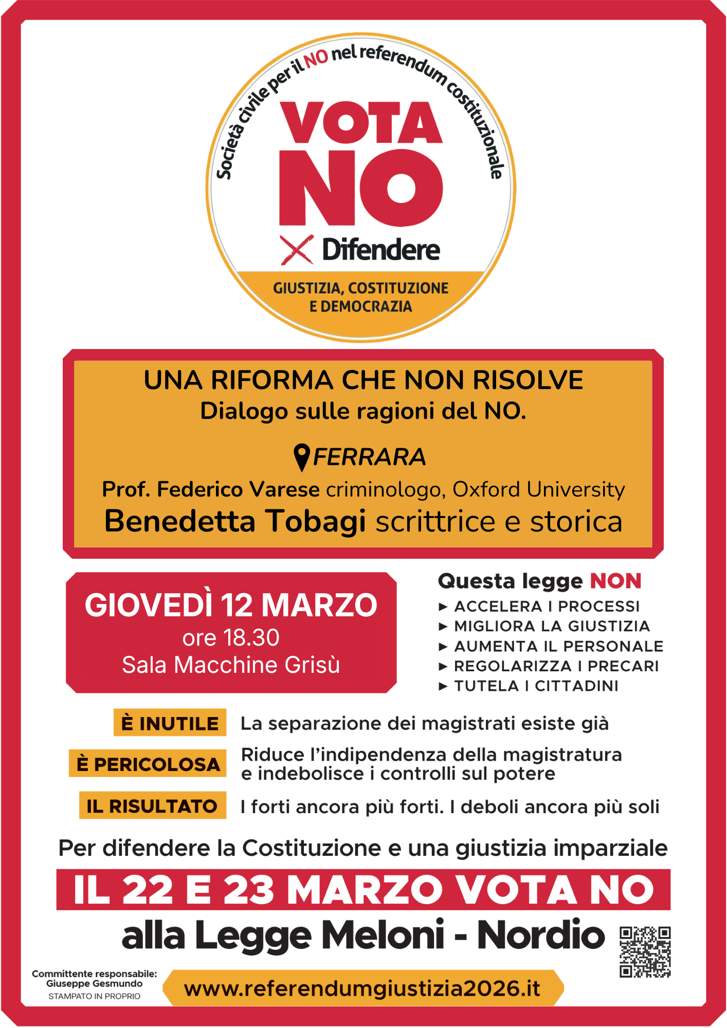 Società Civile per il NO - Una riforma che non risolve